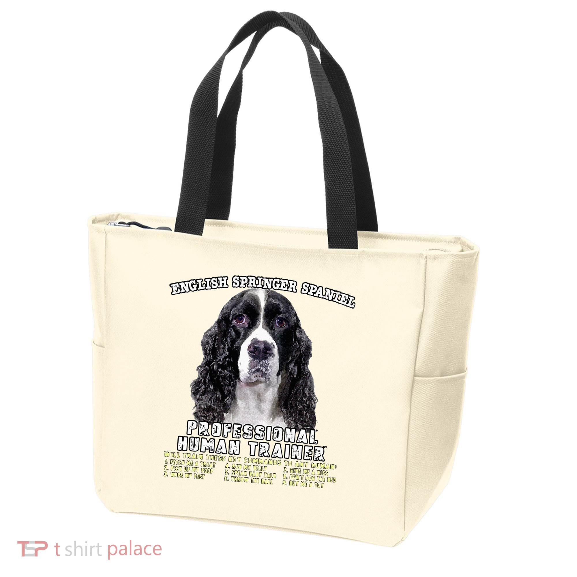 English Springer Spaniel Black Professional Human Trainer Tote Bag