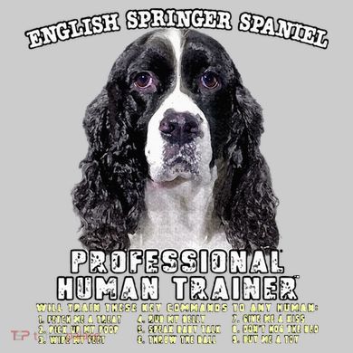 English Springer Spaniel Black Professional Human Trainer Tie-Dye T-Shirt