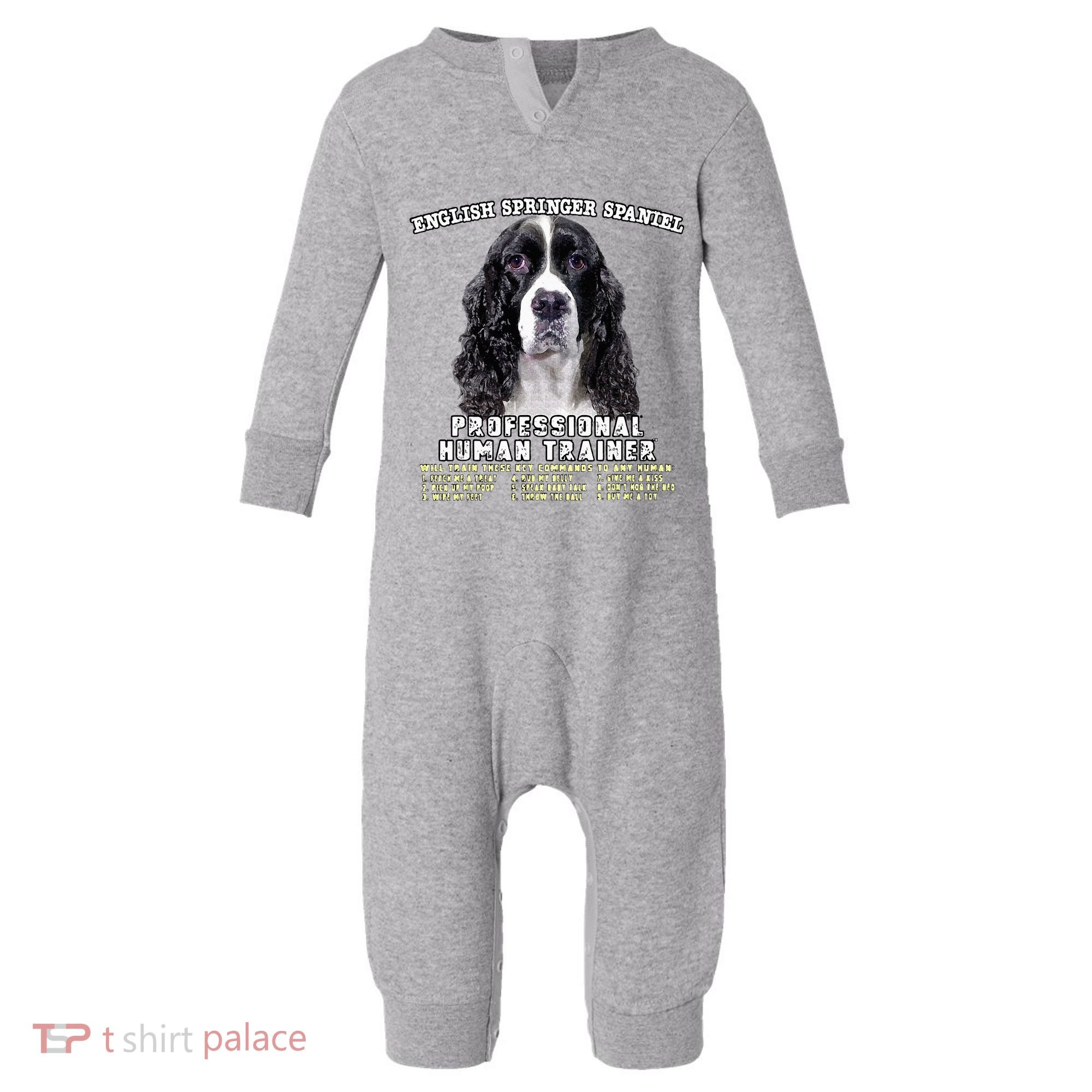 English Springer Spaniel Black Professional Human Trainer Infant Fleece One Piece