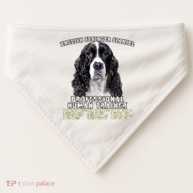 English Springer Spaniel Black Professional Human Trainer USA-Made Doggie Bandana
