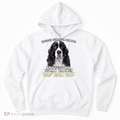 English Springer Spaniel Black Professional Human Trainer Hoodie