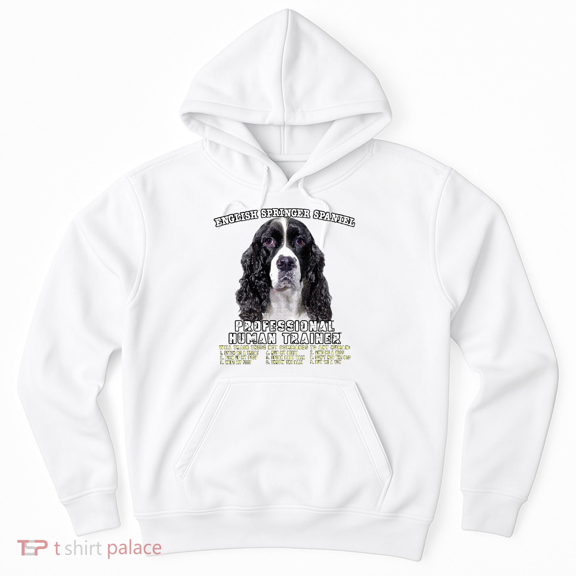 English Springer Spaniel Black Professional Human Trainer Hoodie
