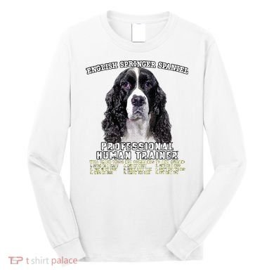 English Springer Spaniel Black Professional Human Trainer Long Sleeve Shirt