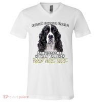 English Springer Spaniel Black Professional Human Trainer V-Neck T-Shirt thumb 0