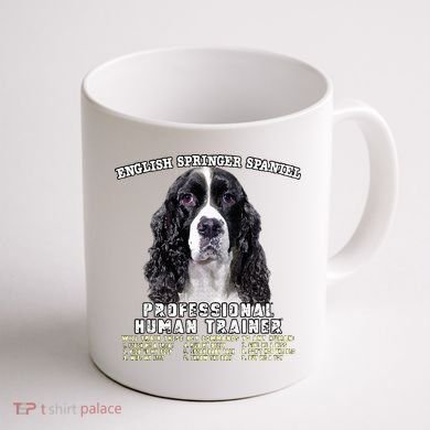 English Springer Spaniel Black Professional Human Trainer Coffee Mug back
