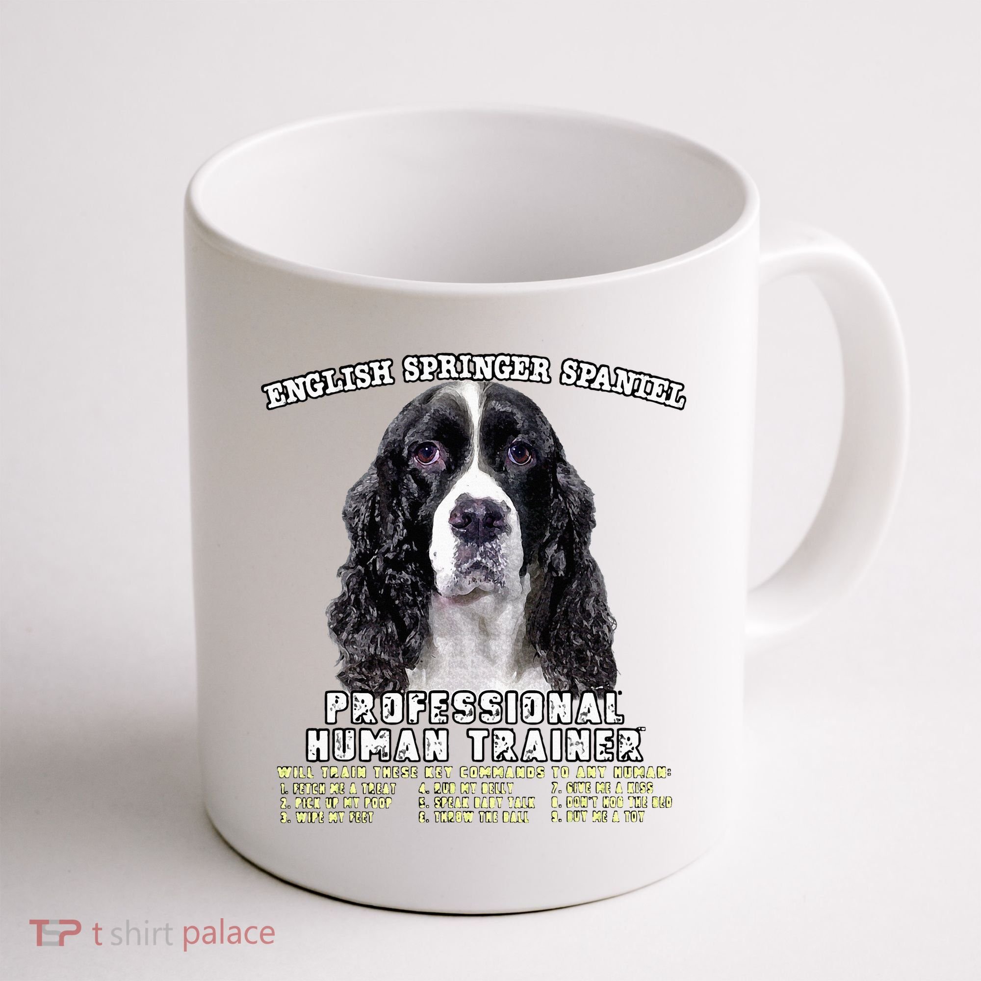 English Springer Spaniel Black Professional Human Trainer Coffee Mug
