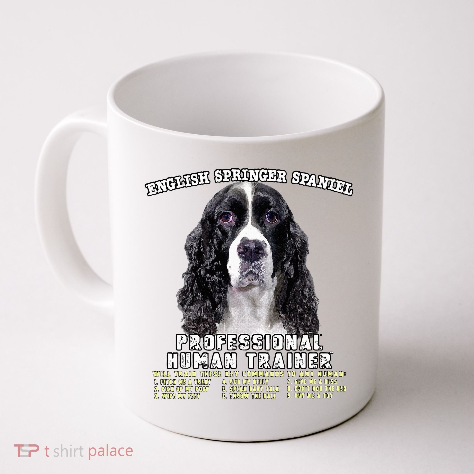 English Springer Spaniel Black Professional Human Trainer Coffee Mug