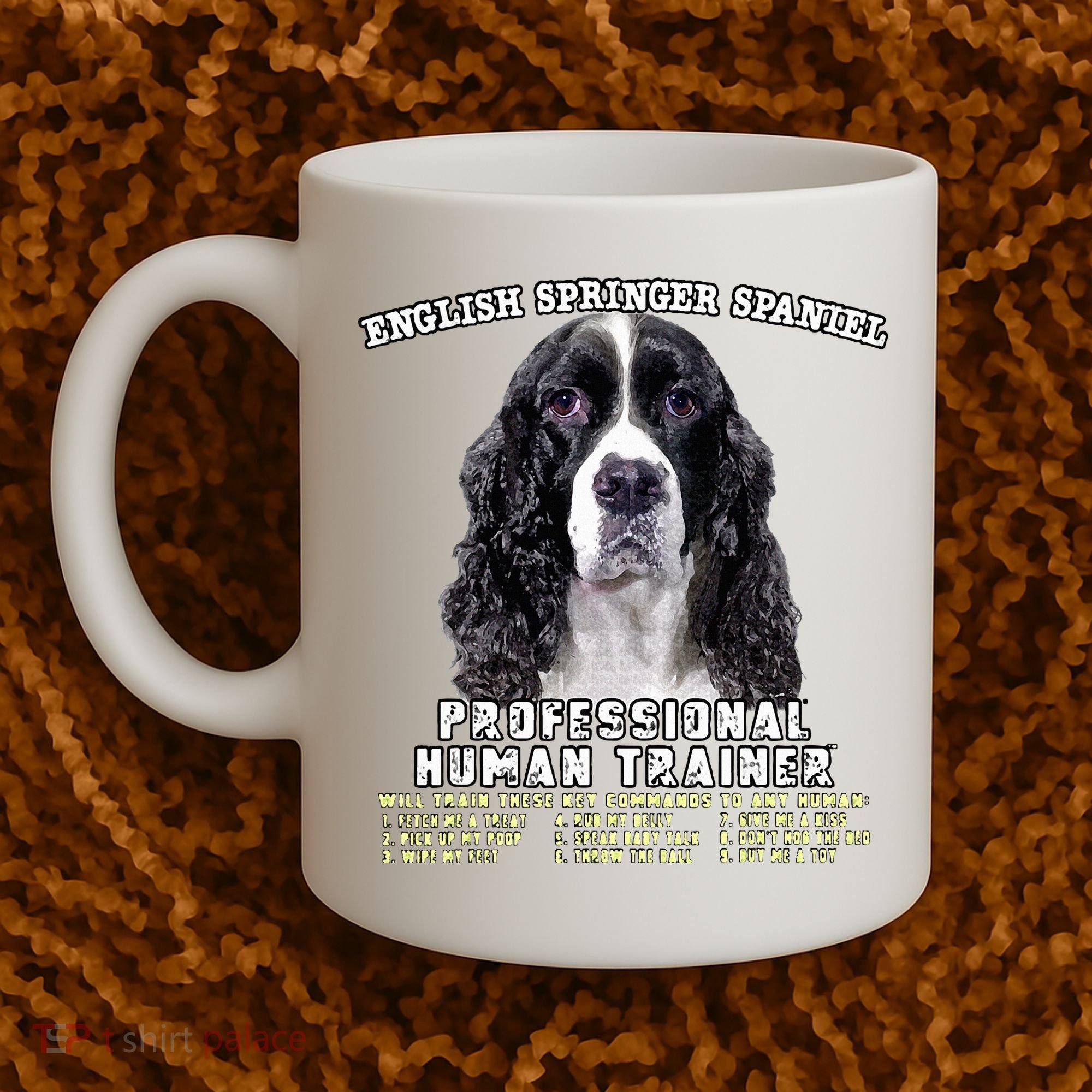 English Springer Spaniel Black Professional Human Trainer Coffee Mug