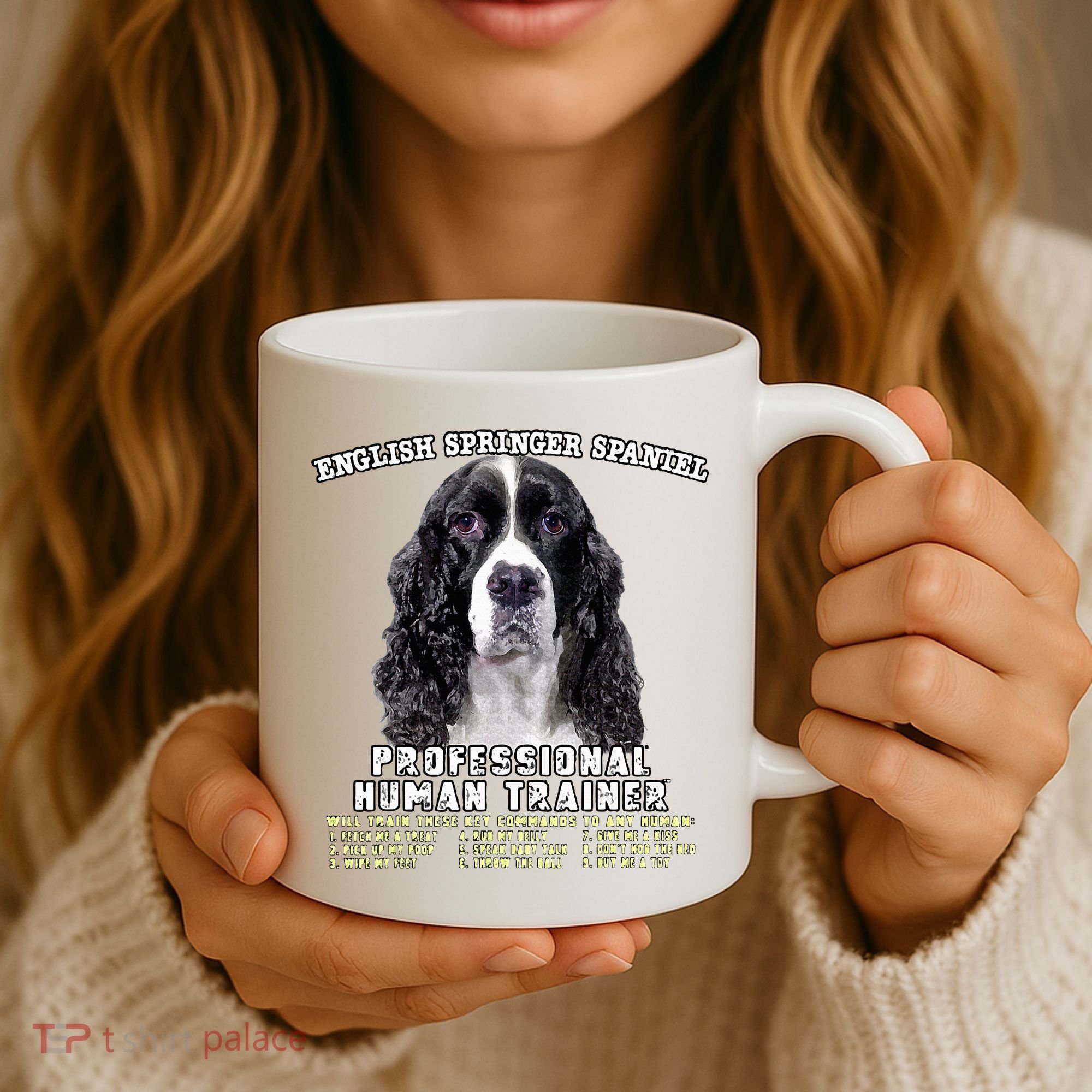 English Springer Spaniel Black Professional Human Trainer Coffee Mug