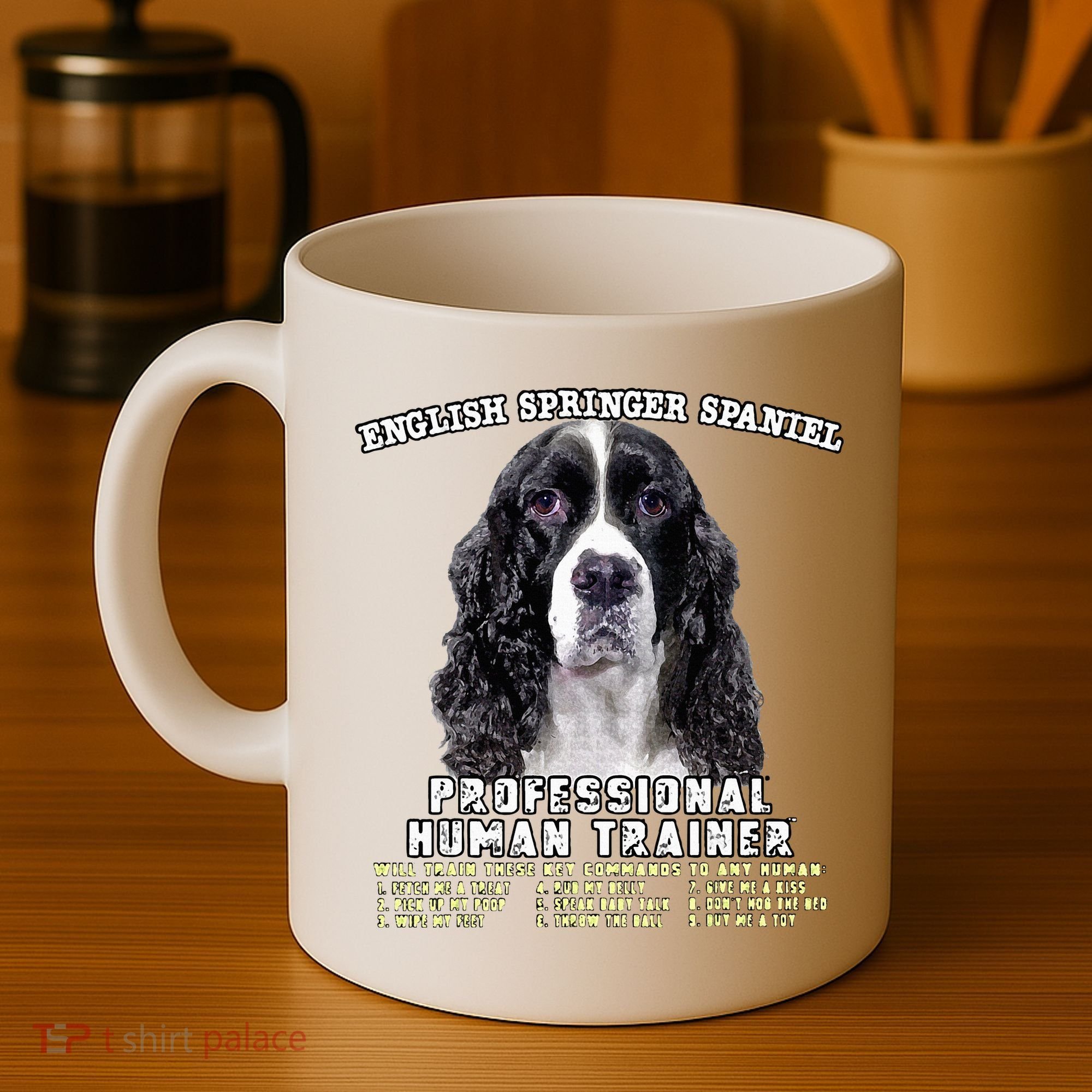 English Springer Spaniel Black Professional Human Trainer Coffee Mug