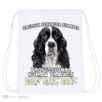 English Springer Spaniel Black Professional Human Trainer Drawstring Bag thumb 0