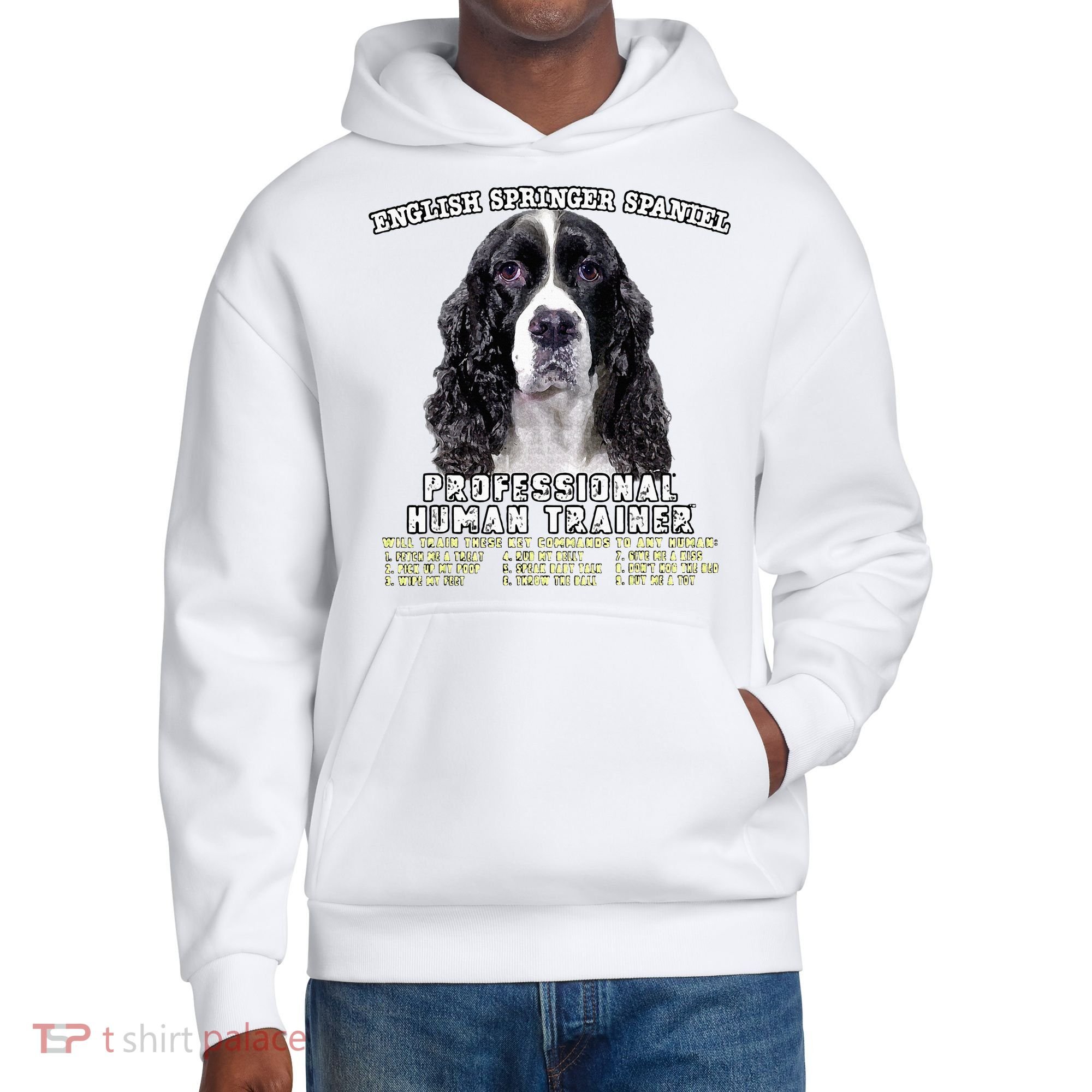 English Springer Spaniel Black Professional Human Trainer District V.I.T. Heavyweight Hoodie
