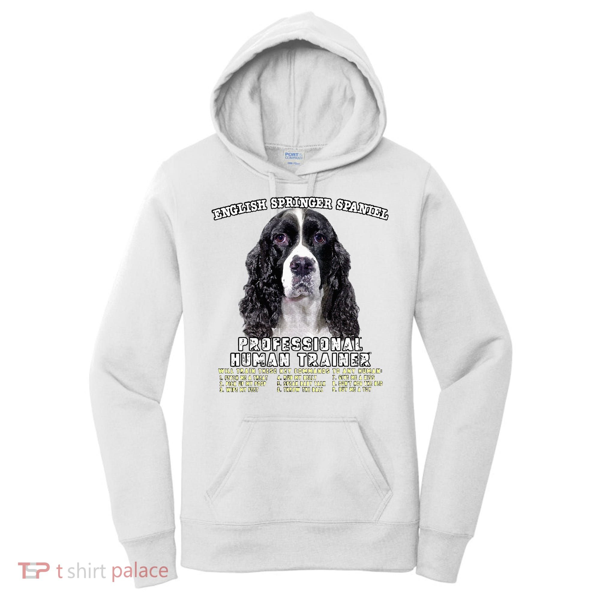 English Springer Spaniel Black Professional Human Trainer Women's Hoodie