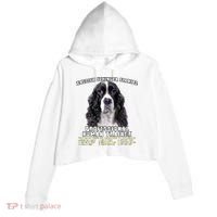 English Springer Spaniel Black Professional Human Trainer Crop Fleece Hoodie thumb 0