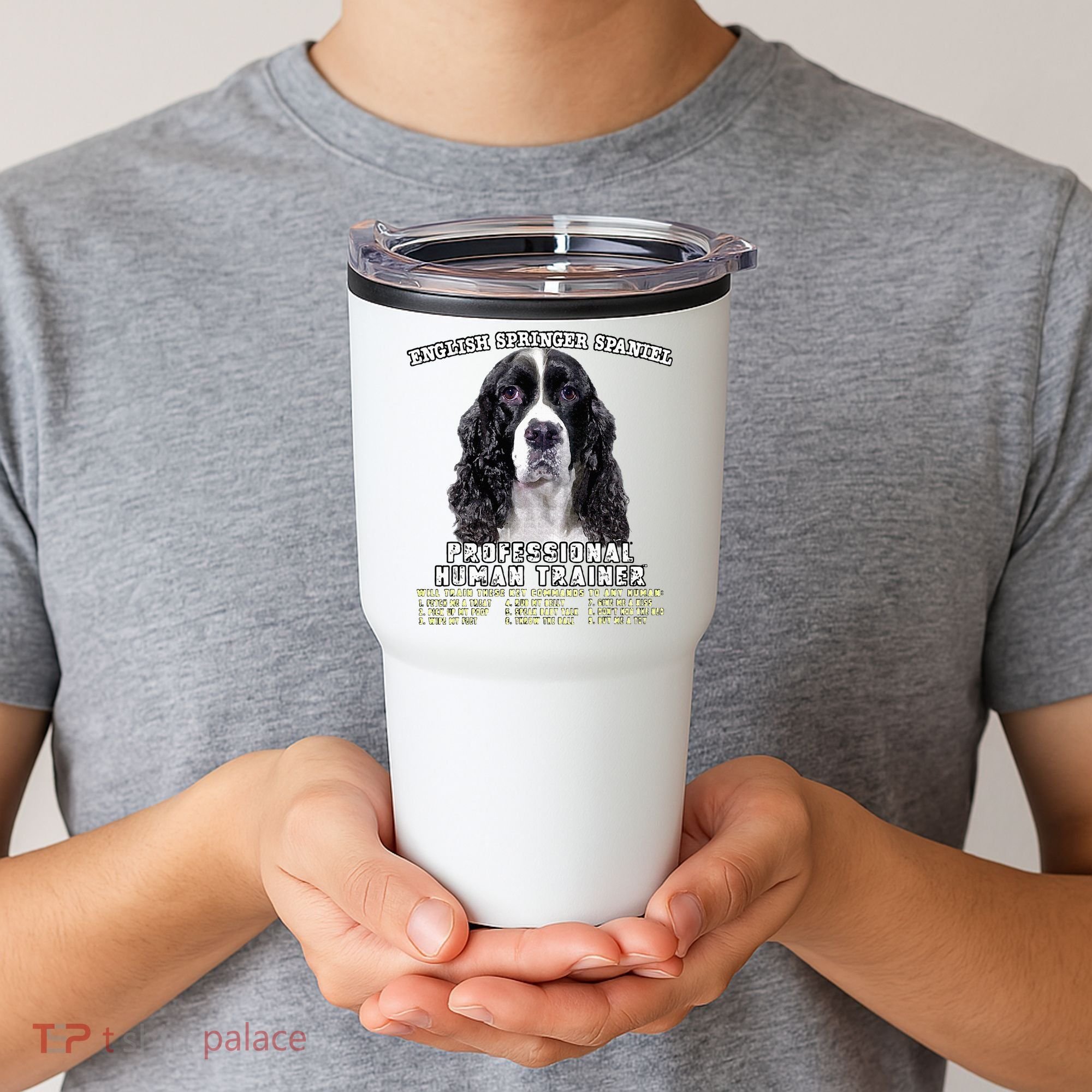 English Springer Spaniel Black Professional Human Trainer Tumbler