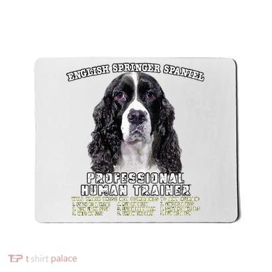 English Springer Spaniel Black Professional Human Trainer Mousepad