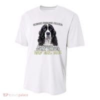 English Springer Spaniel Black Professional Human Trainer Youth Performance Sprint T-Shirt thumb 0