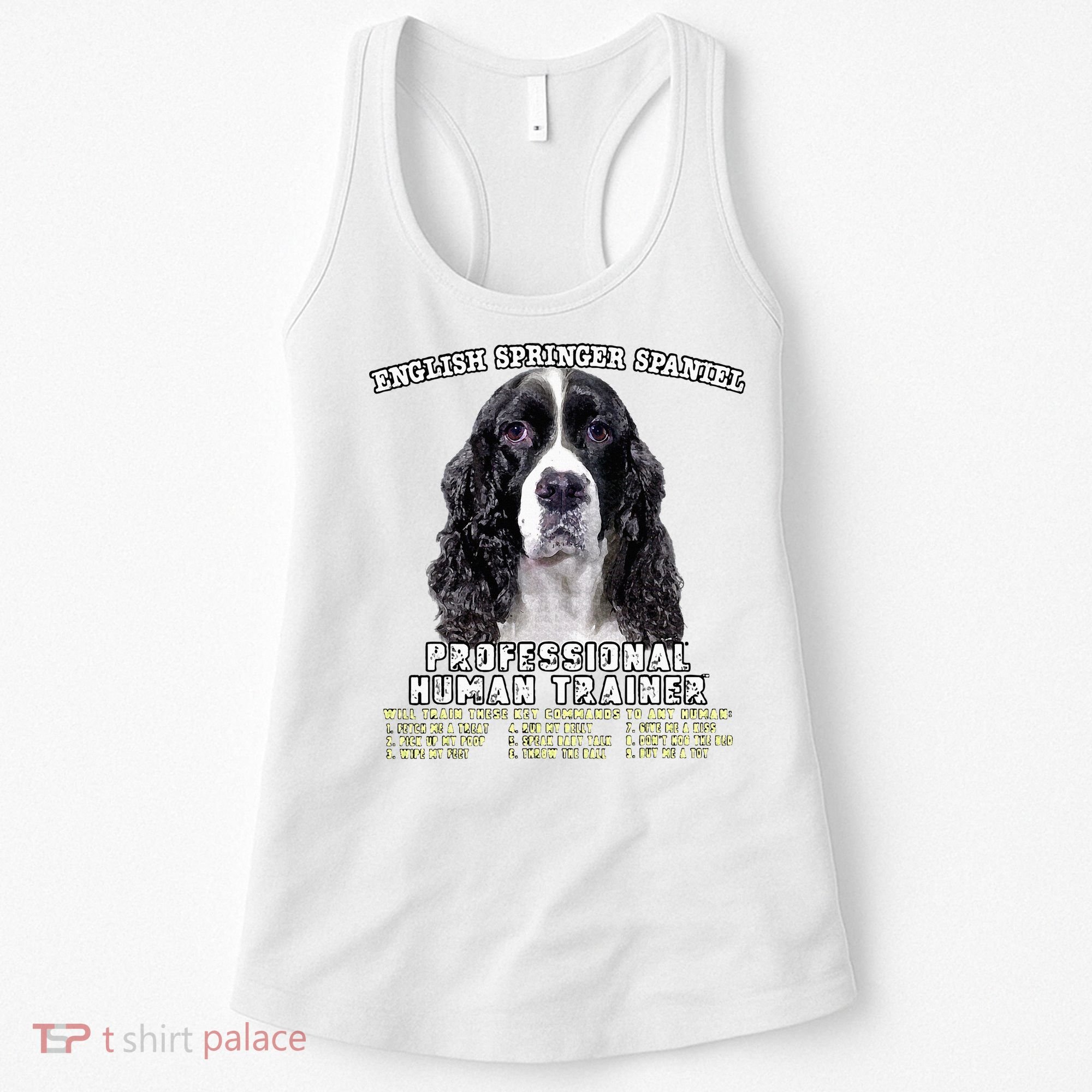 English Springer Spaniel Black Professional Human Trainer Women's Tank Top
