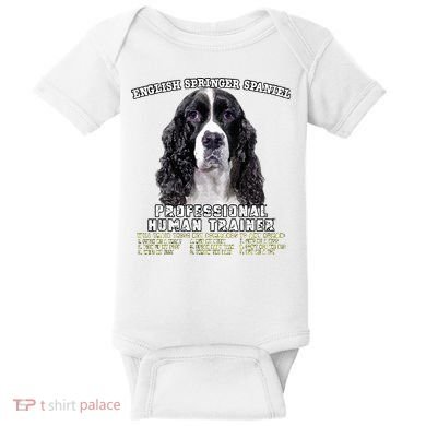 English Springer Spaniel Black Professional Human Trainer Baby Bodysuit