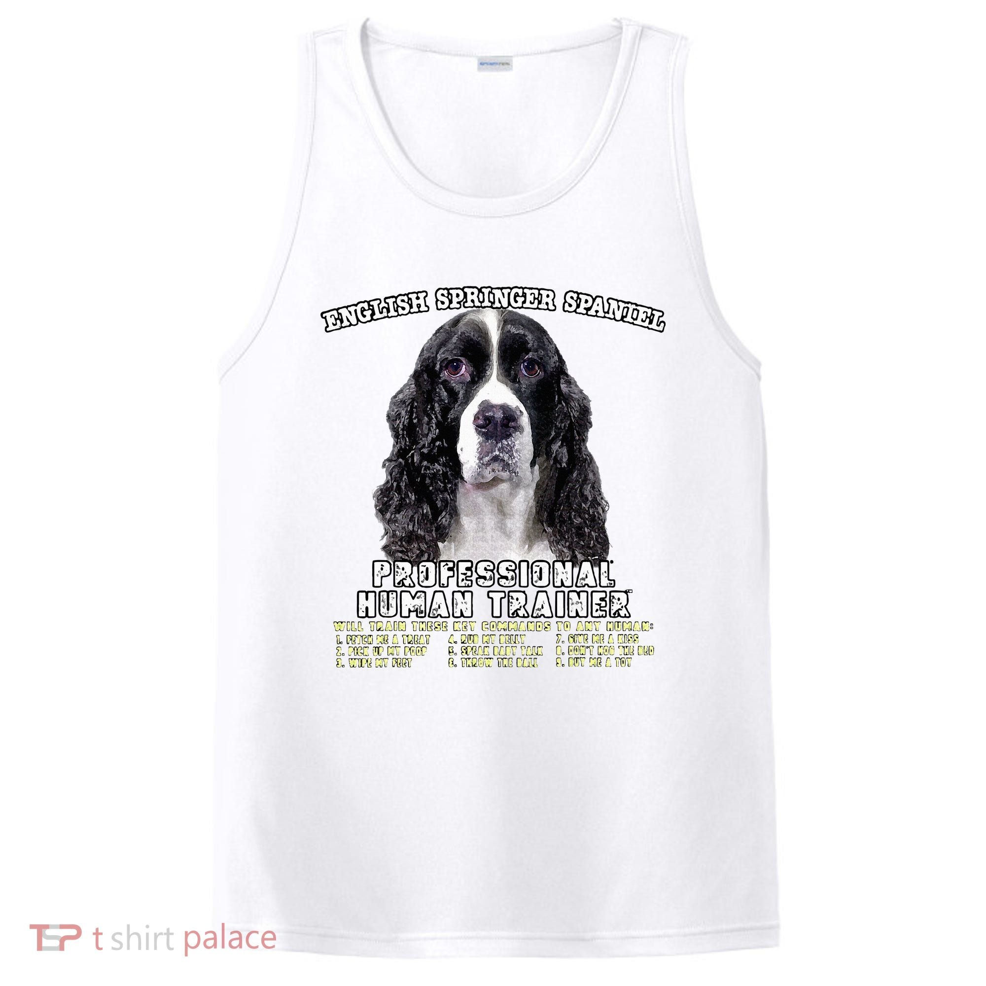 English Springer Spaniel Black Professional Human Trainer PosiCharge Competitor Tank