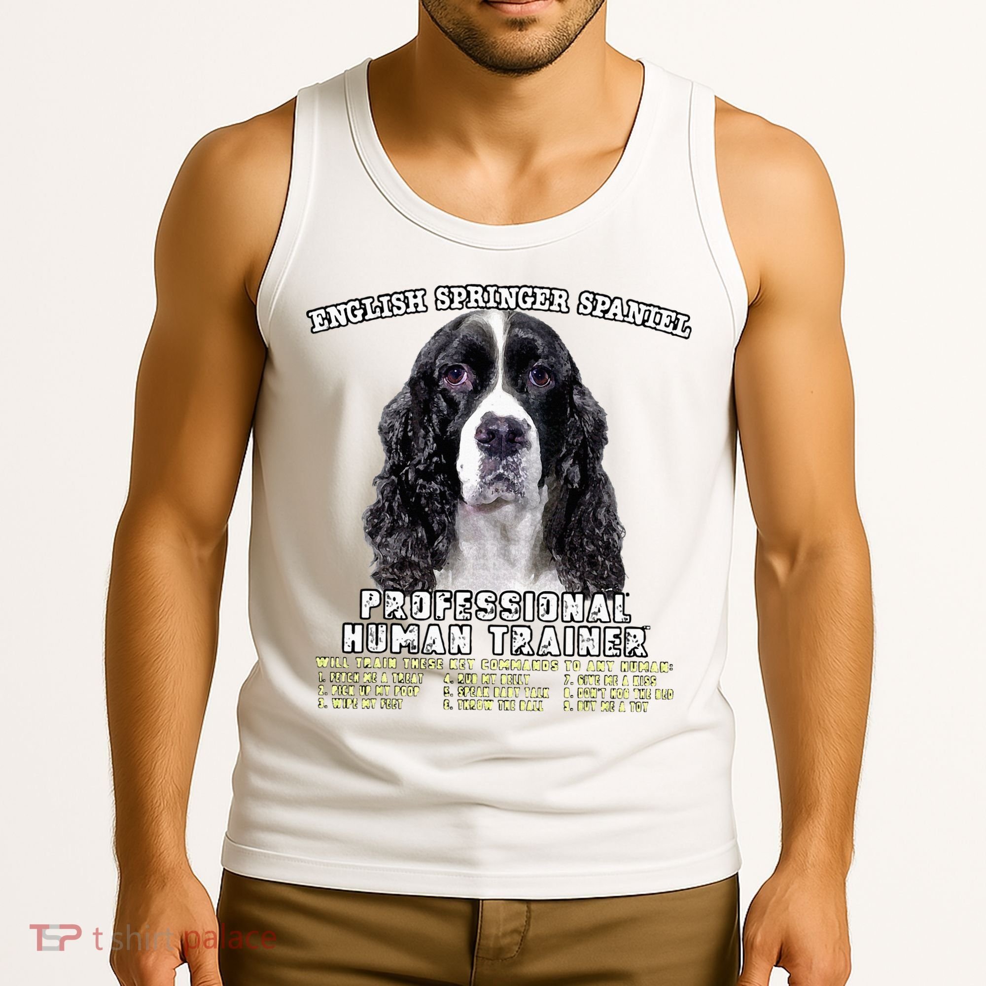 English Springer Spaniel Black Professional Human Trainer Tank Top