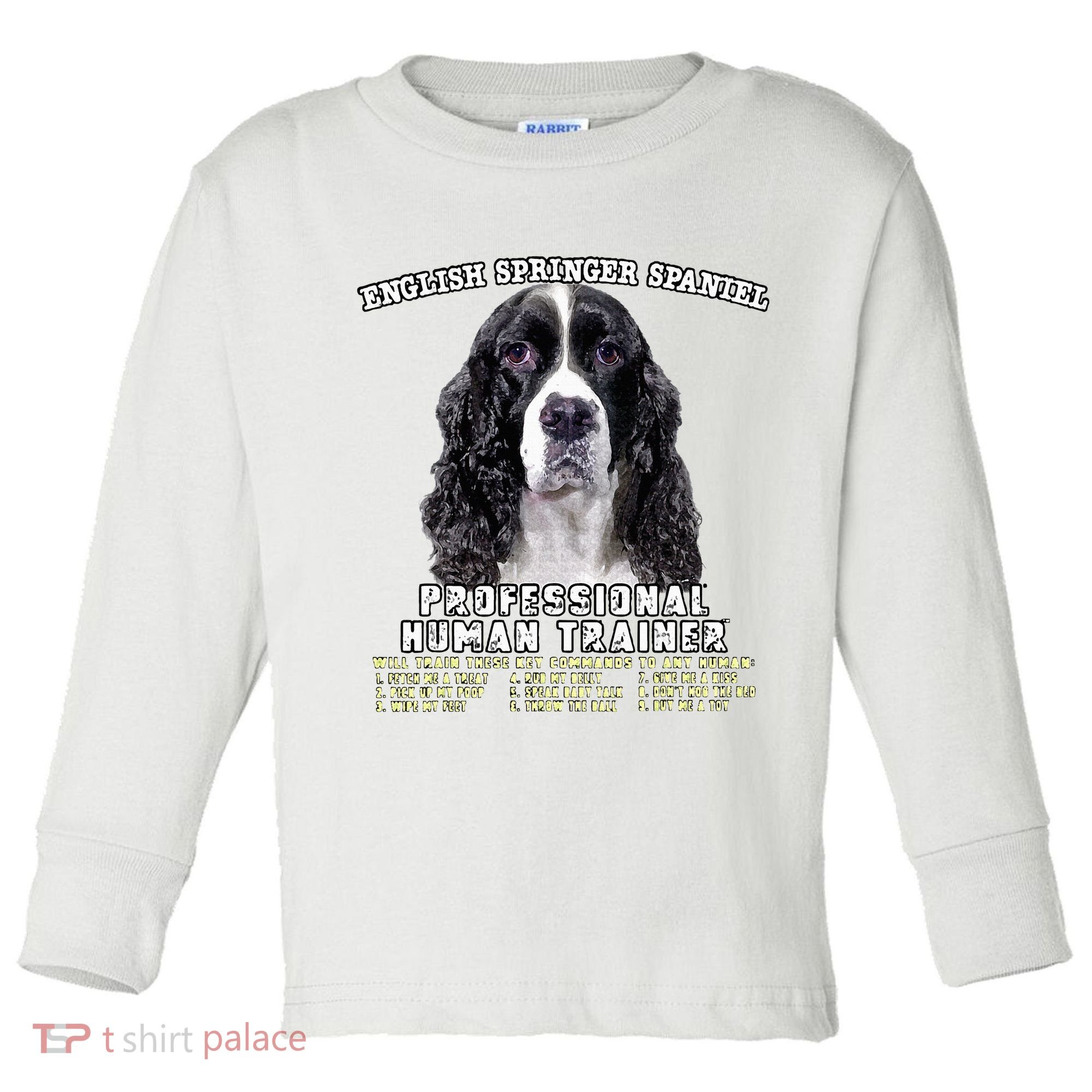 English Springer Spaniel Black Professional Human Trainer Toddler Long Sleeve Shirt