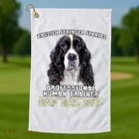 English Springer Spaniel Black Professional Human Trainer Golf Towel thumb 1