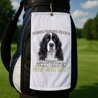 English Springer Spaniel Black Professional Human Trainer Golf Towel thumb 2