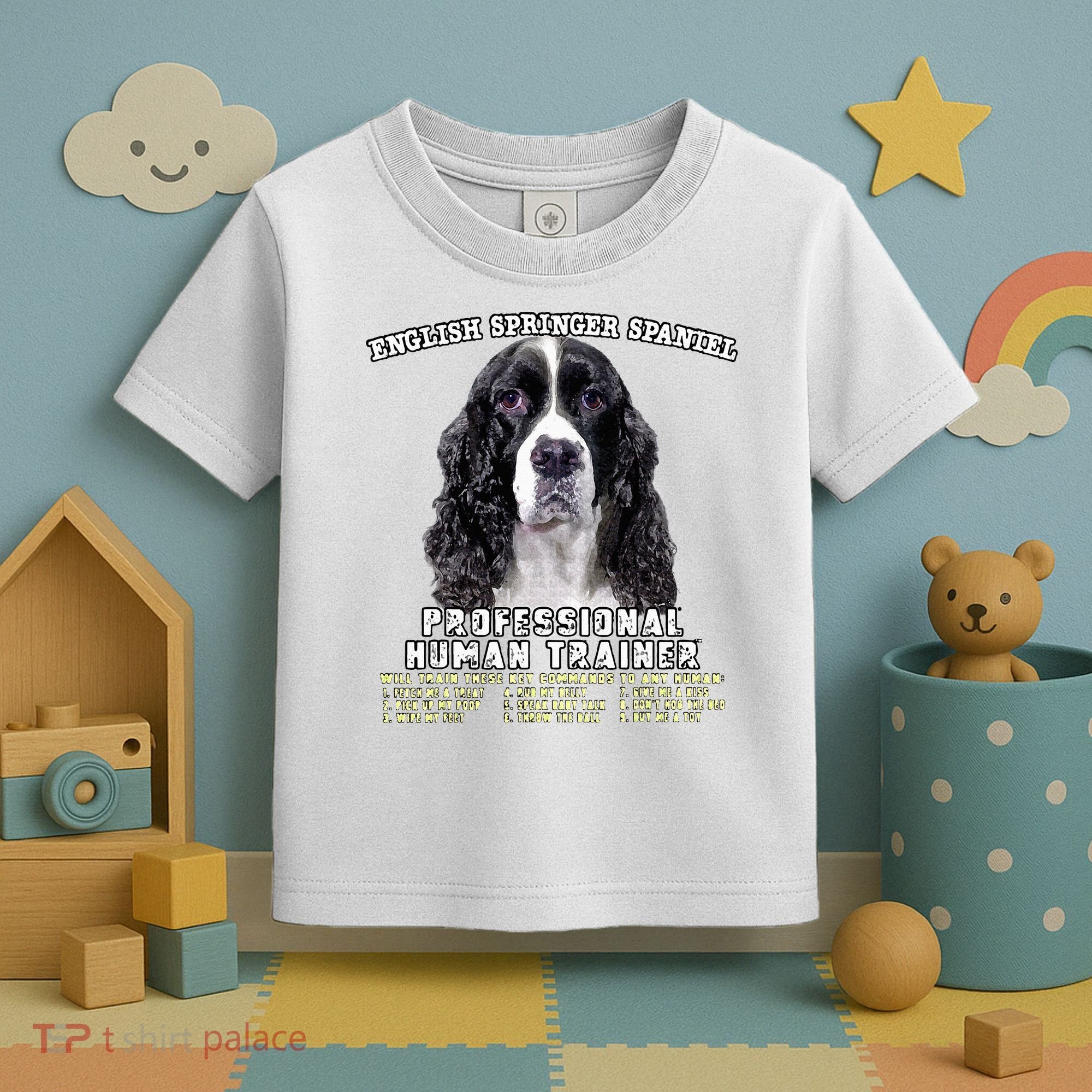 English Springer Spaniel Black Professional Human Trainer Toddler T-Shirt