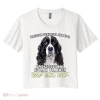 English Springer Spaniel Black Professional Human Trainer Women's Crop Top Tee thumb 0
