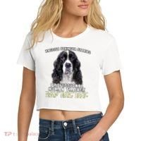 English Springer Spaniel Black Professional Human Trainer Women's Crop Top Tee thumb 2