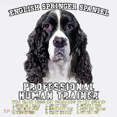 English Springer Spaniel Black Professional Human Trainer Women's Crop Top Tee