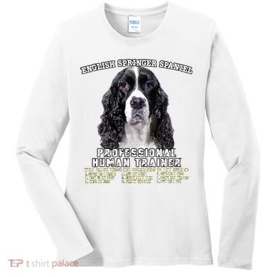 English Springer Spaniel Black Professional Human Trainer Women's Long Sleeve Shirt