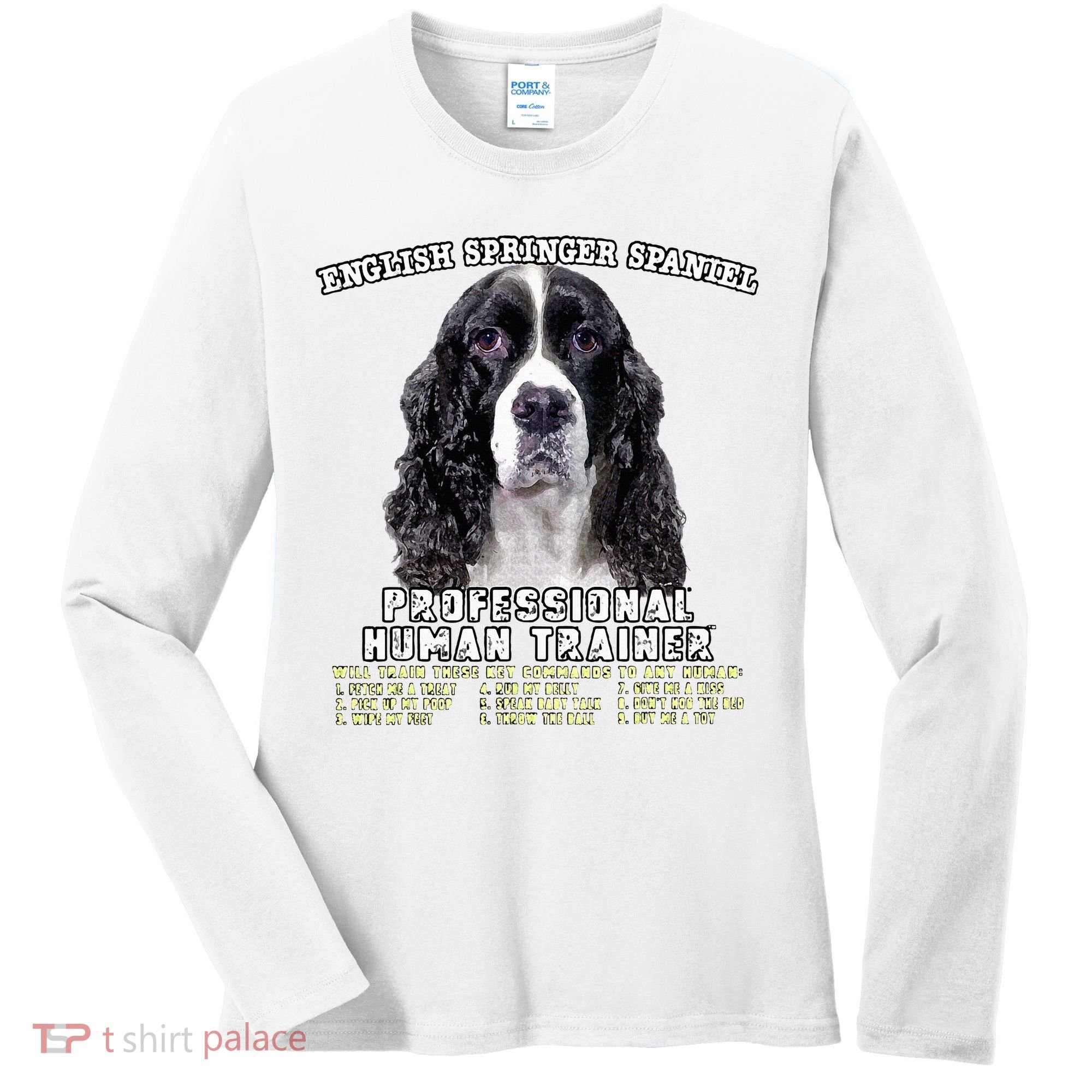 English Springer Spaniel Black Professional Human Trainer Women's Long Sleeve Shirt