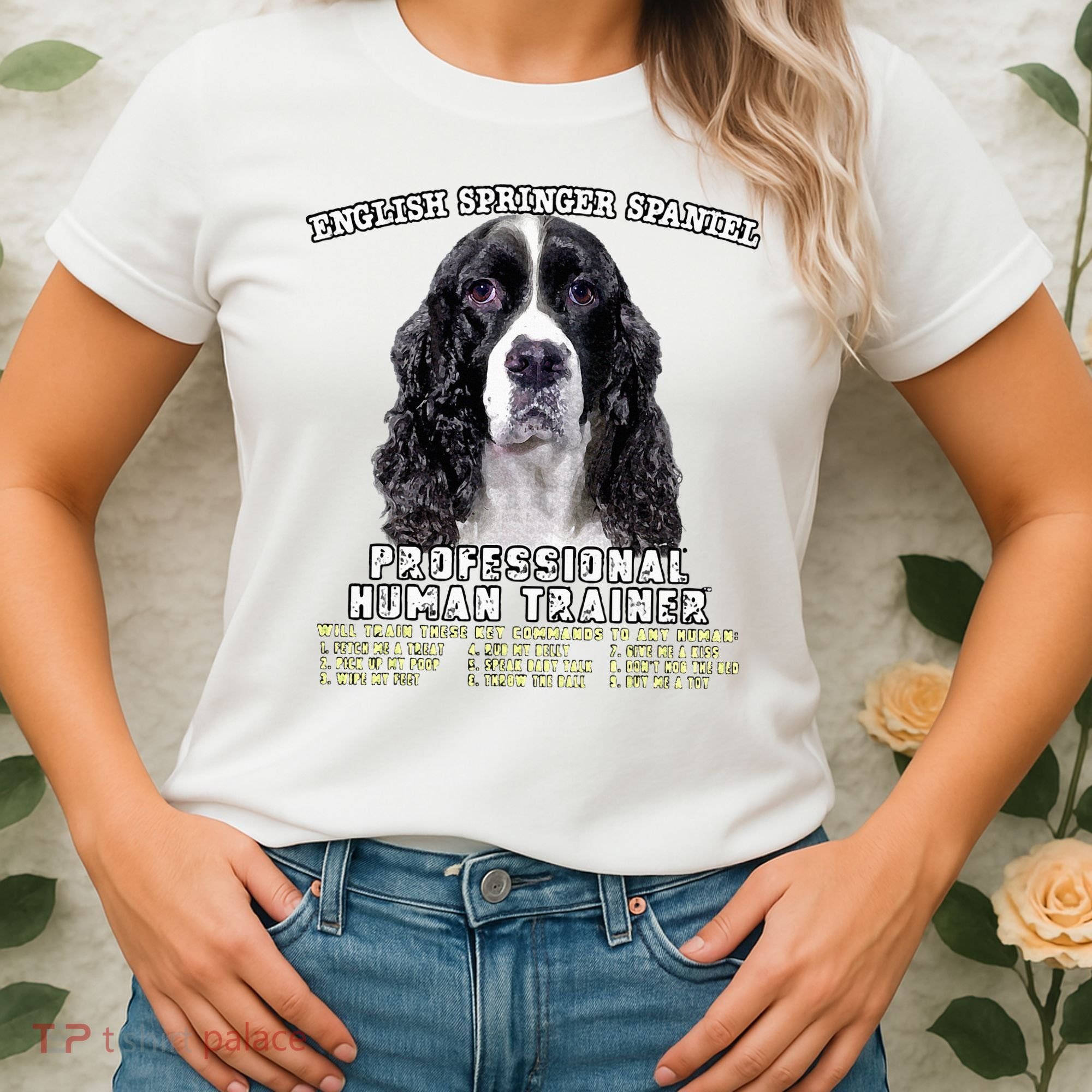 English Springer Spaniel Black Professional Human Trainer Women's T-Shirt