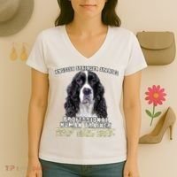English Springer Spaniel Black Professional Human Trainer Women's V-Neck T-Shirt thumb 3