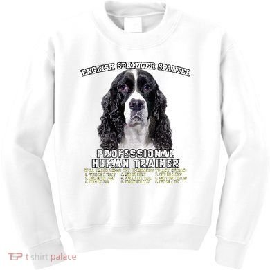 English Springer Spaniel Black Professional Human Trainer Kids Sweatshirt