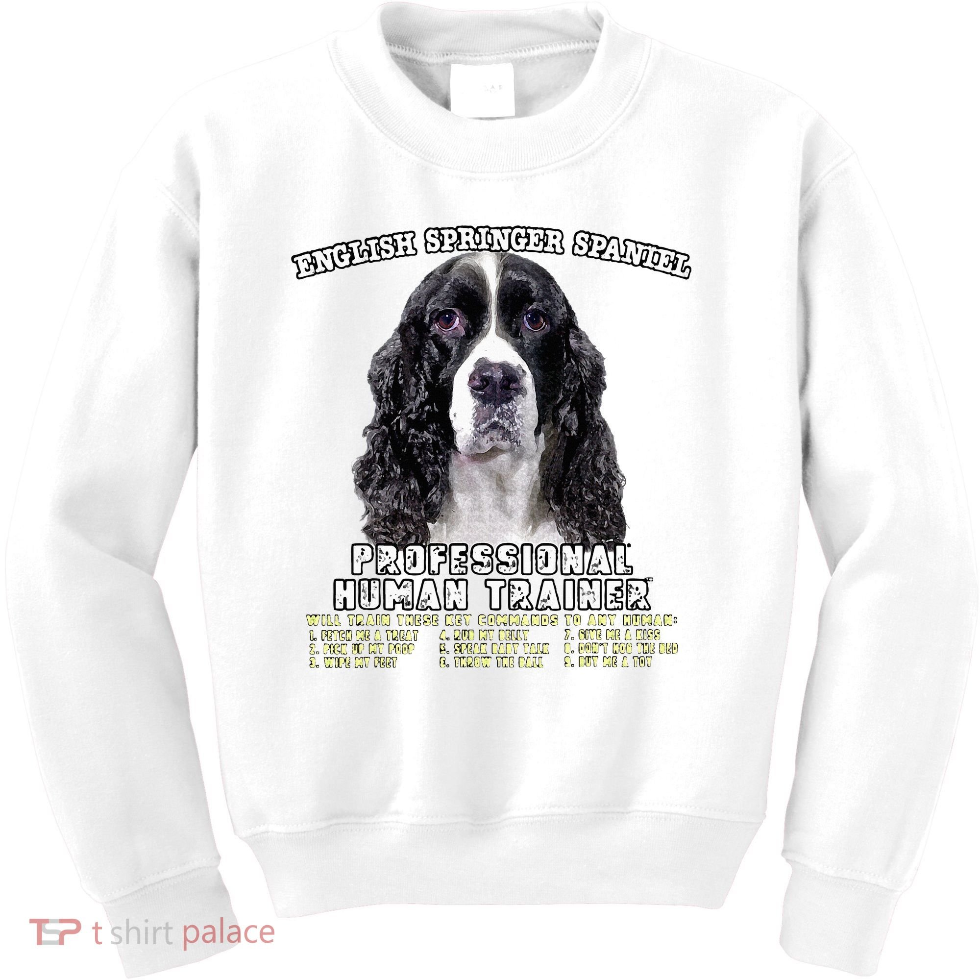 English Springer Spaniel Black Professional Human Trainer Kids Sweatshirt