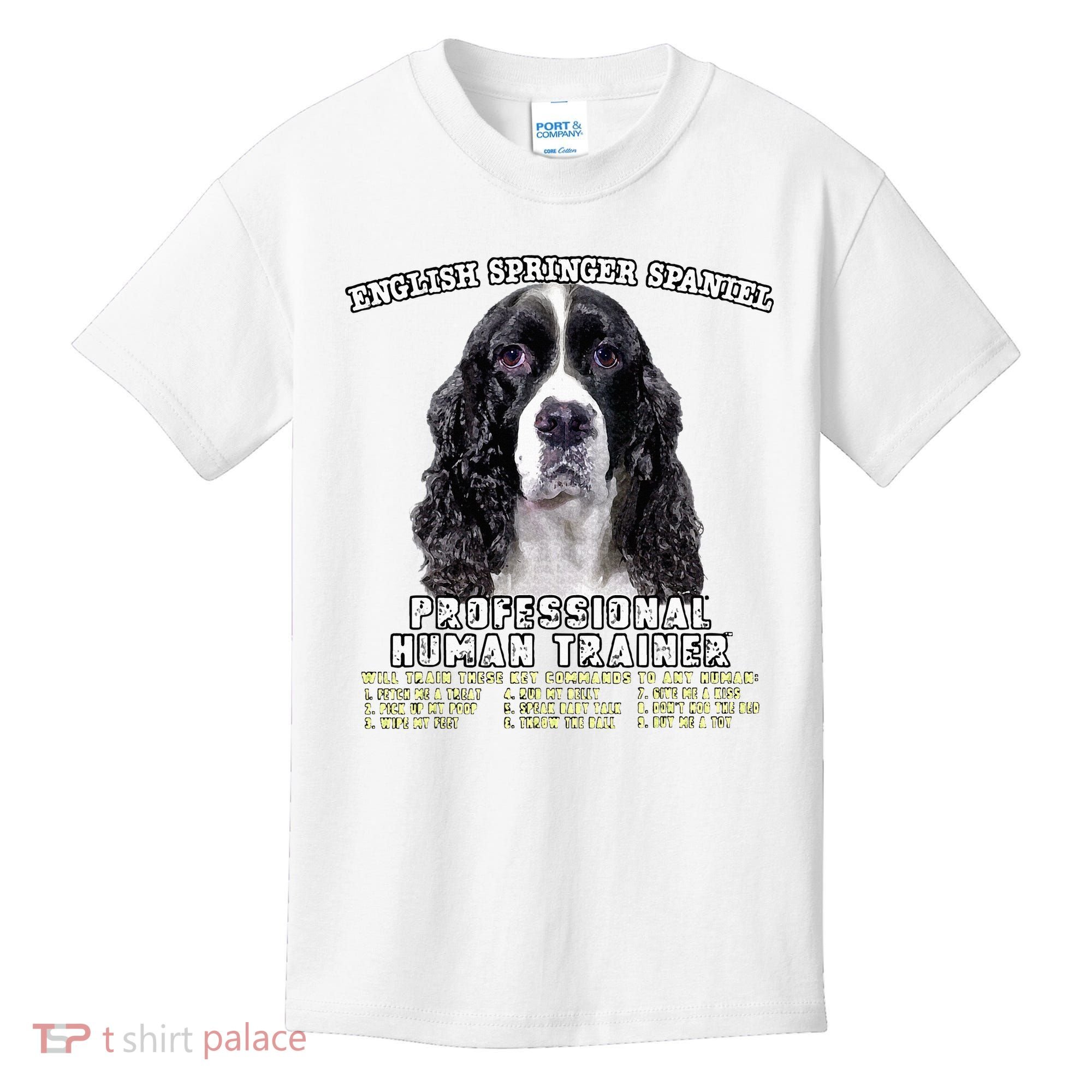 English Springer Spaniel Black Professional Human Trainer Kids T-Shirt
