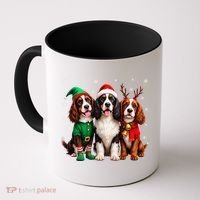 English Springer Spaniel Christmas Dogs Santa Reindeer Elf Coffee Mug thumb 0