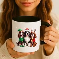 English Springer Spaniel Christmas Dogs Santa Reindeer Elf Coffee Mug thumb 3