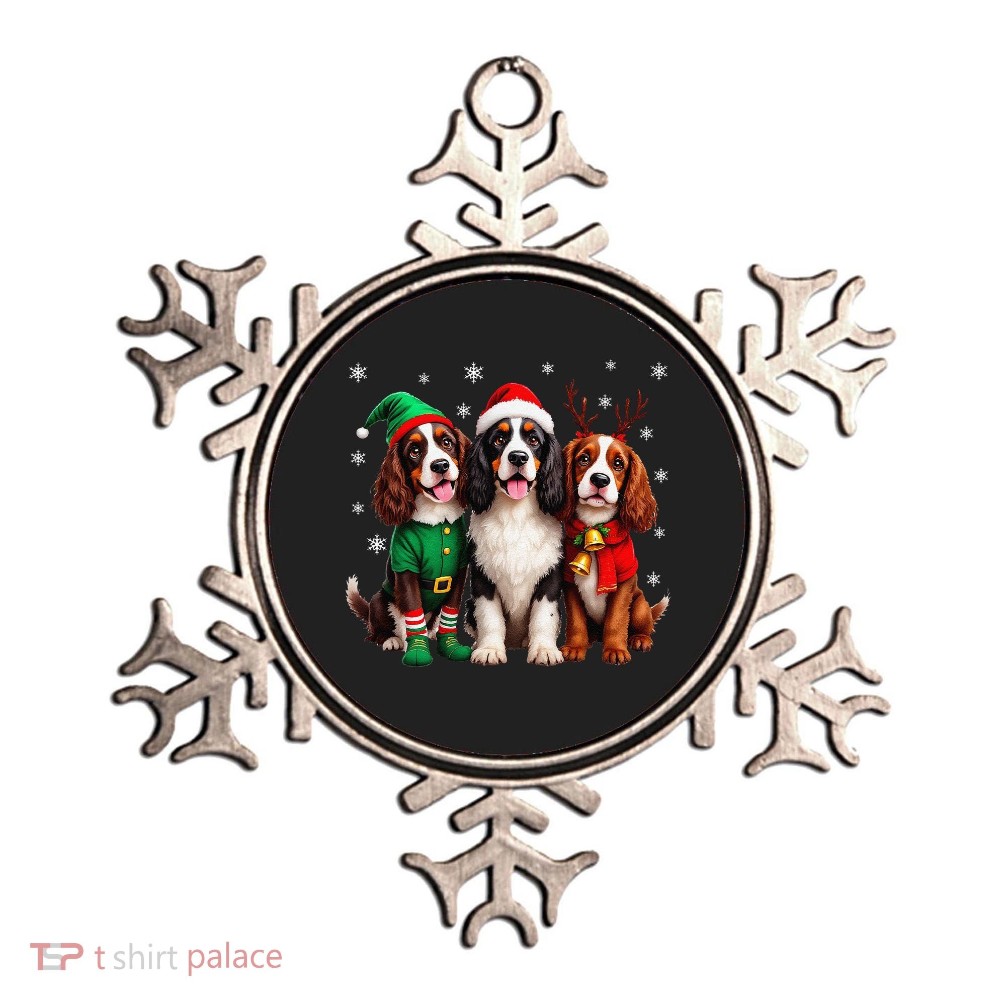English Springer Spaniel Christmas Dogs Santa Reindeer Elf Ornament