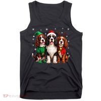 English Springer Spaniel Christmas Dogs Santa Reindeer Elf Tank Top thumb 0