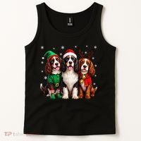 English Springer Spaniel Christmas Dogs Santa Reindeer Elf Tank Top thumb 2