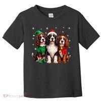 English Springer Spaniel Christmas Dogs Santa Reindeer Elf Toddler T-Shirt thumb 0