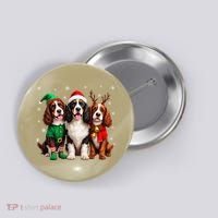 English Springer Spaniel Christmas Dogs Santa Reindeer Elf Button thumb 0