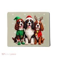 English Springer Spaniel Christmas Dogs Santa Reindeer Elf Mousepad thumb 0