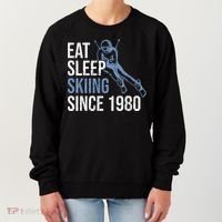 Eat Sleep Skiing Repeat Skier Sport Winter Addiction Ski Cute Gift Women's Sweatshirt thumb 0