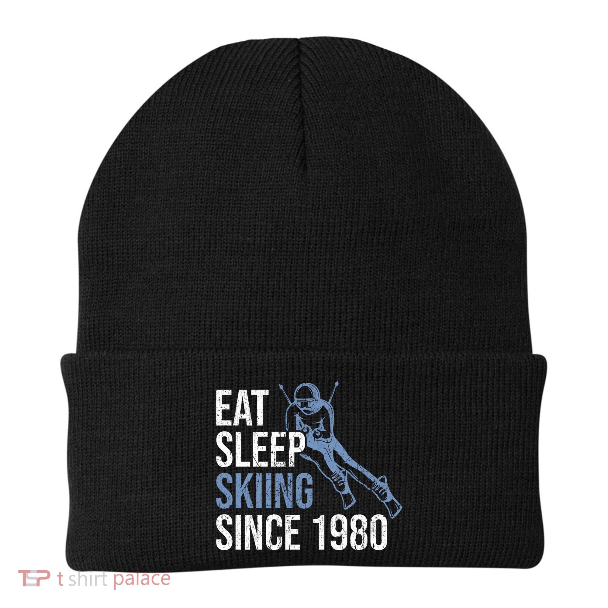 Eat Sleep Skiing Repeat Skier Sport Winter Addiction Ski Cute Gift Beanie