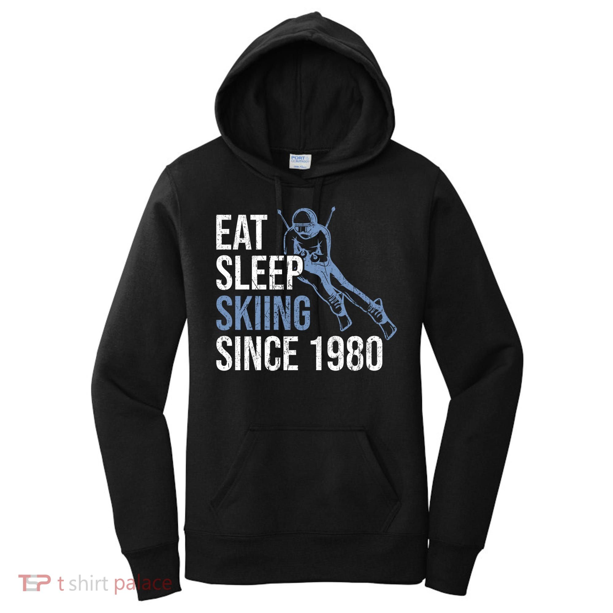 Eat Sleep Skiing Repeat Skier Sport Winter Addiction Ski Cute Gift Women's Hoodie